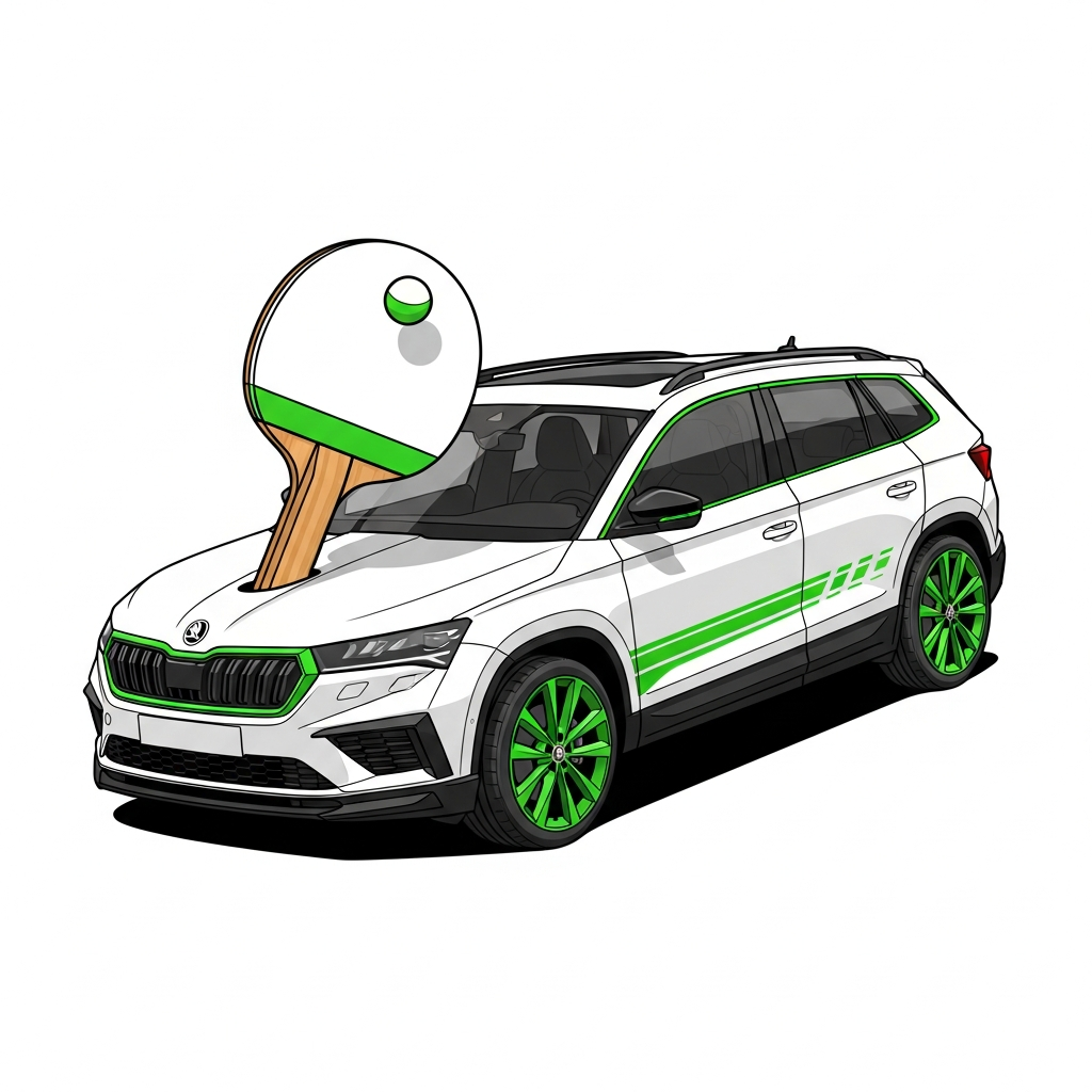 Škoda Elroq cartoon illustration