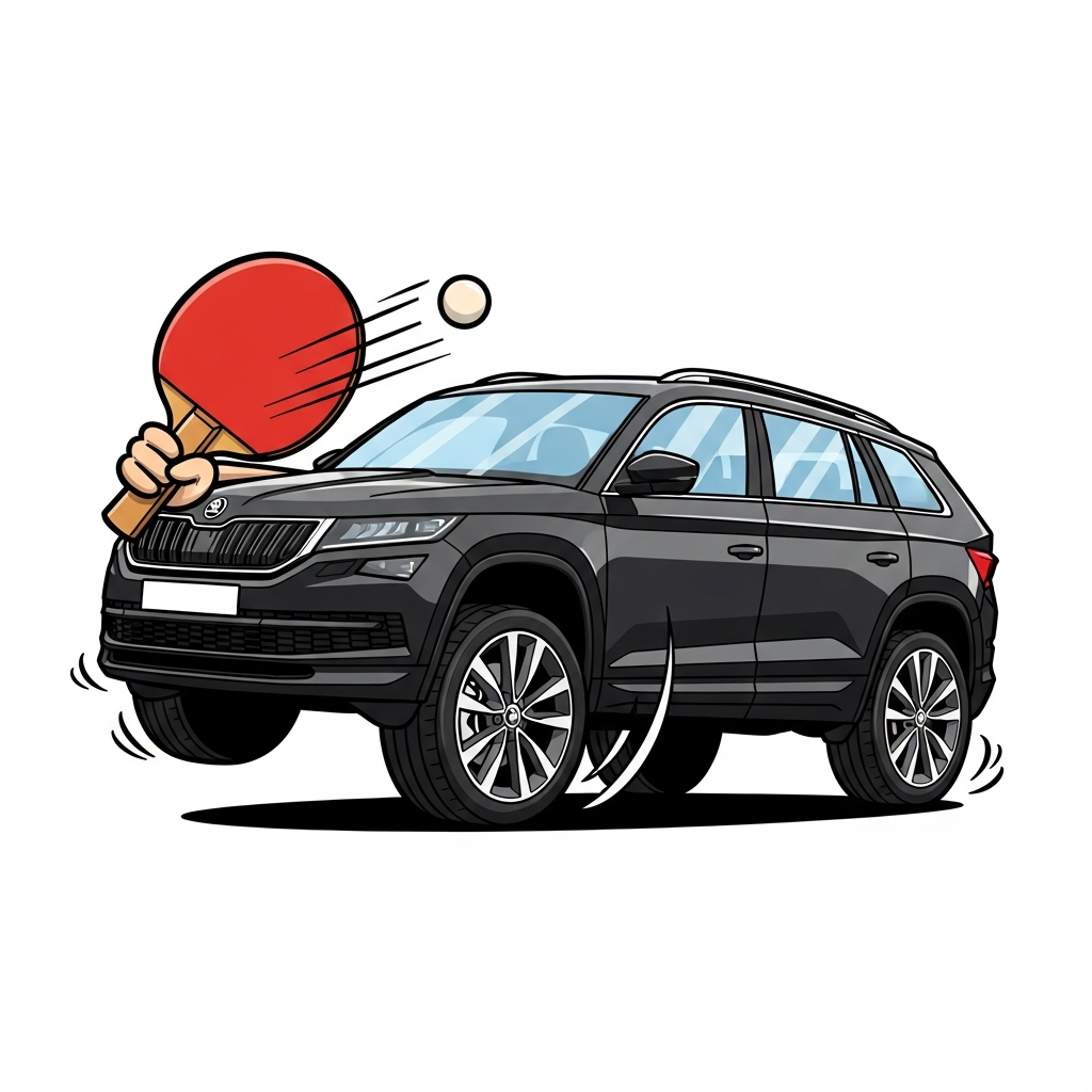 Škoda Kodiaq cartoon illustration