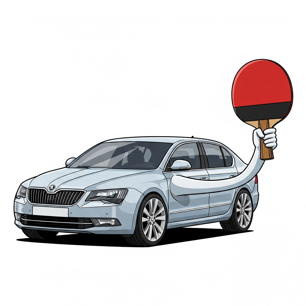 Škoda Superb cartoon illustration